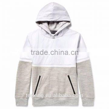 wholesale plain color contrast pullover hoodie for men