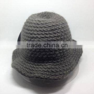 Fleece Crocheted Knit / Knitted Cap With Bowknot photo-3