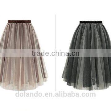 European Style Elegant Organza Long Skirts for Women photo-5