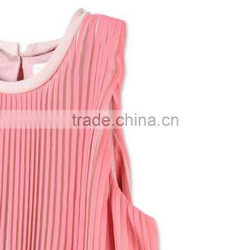 Latest Net Frock Design Kids Cotton Frocks Sleeveless Children Dresses HSd5176 photo-4