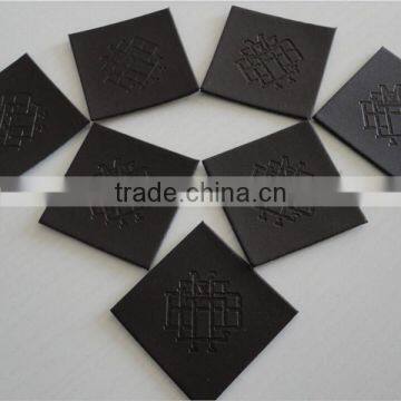 Custom branded embossed colorful pu leather patch for shoes and clothing