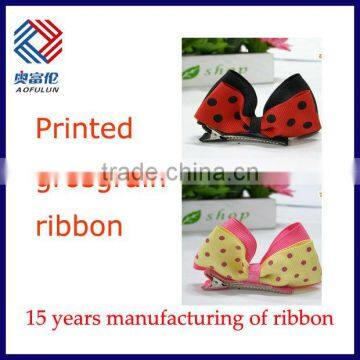 printed grosgrain ribbon bow for baby