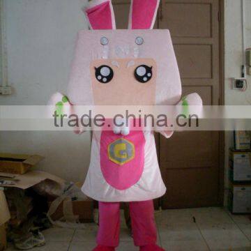 Square Head Rabbit Mascot Costume For Sale