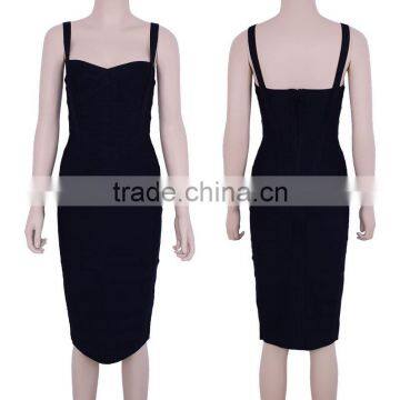 Yellow White Sky Blue 2015 New Fashion Knitted HL Knee Length Spaghetti Strap Package Hip Sexy Fashion Bodycon Dresses photo-4