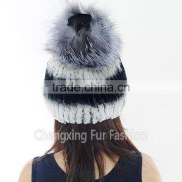 CX-C-02E 2016 Newest Knitted Hat Rex Rabbit Fur Woman Hat photo-6