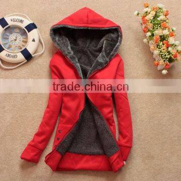 Fashion Women's Hoodie Coat Zipper Winter Autumn Thick Outerwear Lady Hoddy Jacket Clothes With Cap Hat photo-2