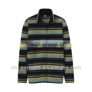 MENS PRINTED POLAR FLEECE SHIRT WITH FRONT ZIPPER