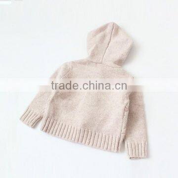 Unisex Baby Hooded Cardigan Knitting Pattern Thick Sweater photo-2