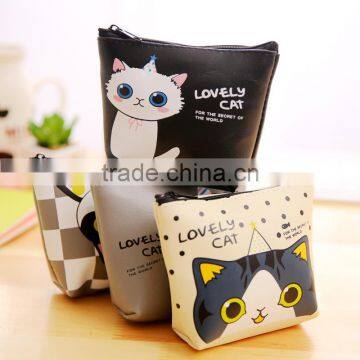 S65748A Cute Cartoon Cat Coin Purse PU Leather Wallet