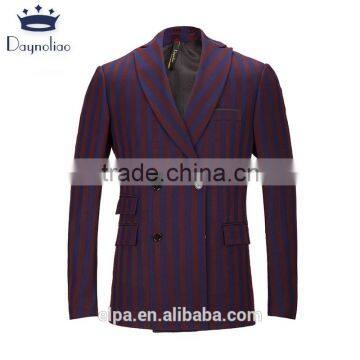Daynoliao 2016 Fashion Design Men Wear Vertical Stripe Half Lining Purple Latest Men Blazer Designs photo-3
