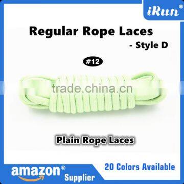 Light Green Polyester Thick Yeezy Rope Laces - Plain Bright Round Rope Shoelaces for Scoccer Shoes - 20 Colors Available