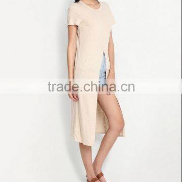 Women Blank Cotton Longline Design t Shirt photo-4