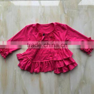 XF-281 Wholesale Baby Girl T-shirt Kids Long Sleeve Tees Children Casual Clothes Rose Red Tops Baby Fashion Shirts Girl Clothes photo-3
