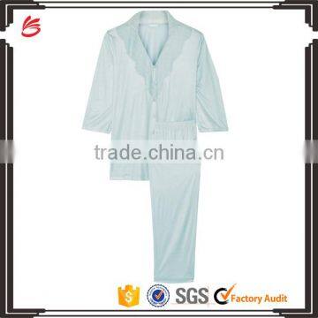 Wholesale Best Selling Women's Sleepwear Lace-Trimmed Stretch Jersey Pajamas Set