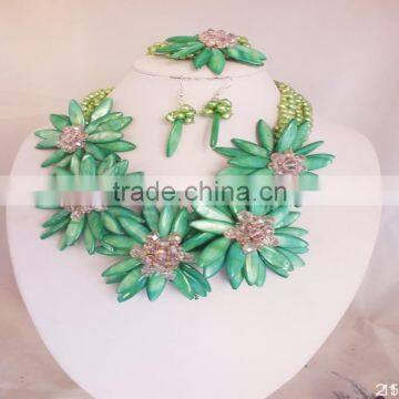 Z-3944 Beauty 2015 Handmade Shell Flower Necklace For Wedding