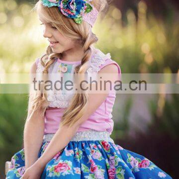 girls cotton frock designs summer clothing set children high quality boutique clothing