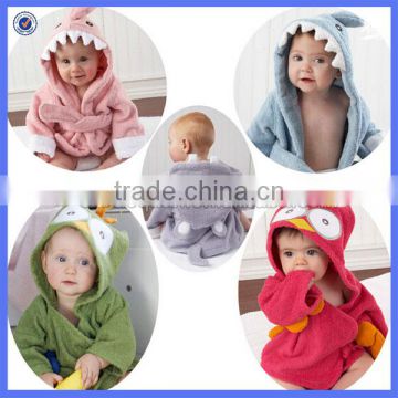 2017 hot selling cotton terry hooded bathrobe for baby