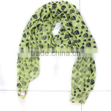 new design fashion ladies flocking skull scarf