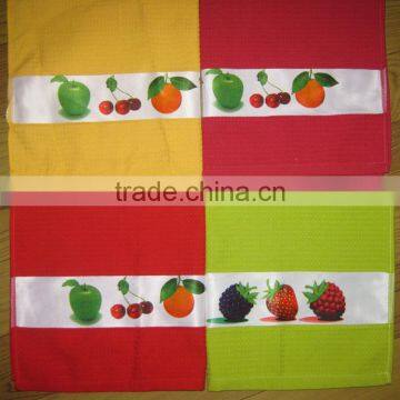 wholesale transfer print waffle cotton tea towel and kitchen towel