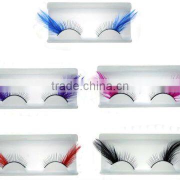Factory Fantasy Feather False Eyelashes Wholesale Fake Eyelashes Costume Crazy Party Cheap Eyelash Extension