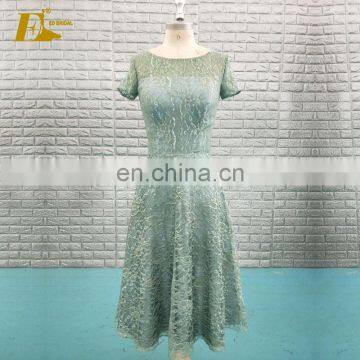 ED Bridal Factory Custom Knee Length Lace Bridesmaid Dress With Short Lace