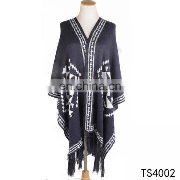 TOROS fashion winter lady 100% acrylic geometric knitting blanket stole shawl scarf