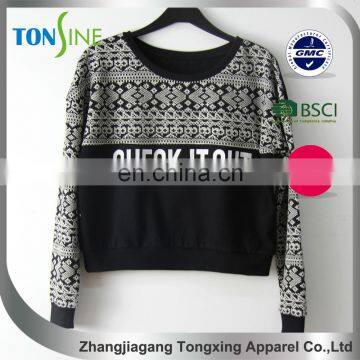 Letter Printing Pullovers for Women's Long Sleeve Jacquard photo-2