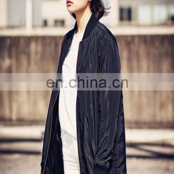 Black Oversized Nylon Zipper Winter Jacket photo-4