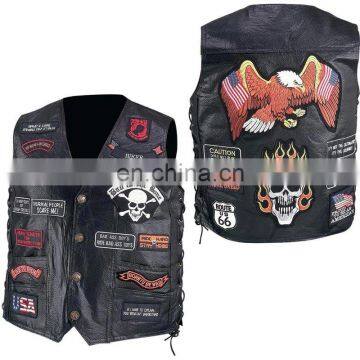 Leather Vest Patches / Black Genuine Leather vest patches