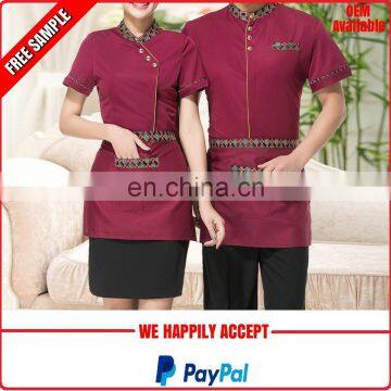 New design hotel housekeeping uniform manufacturer