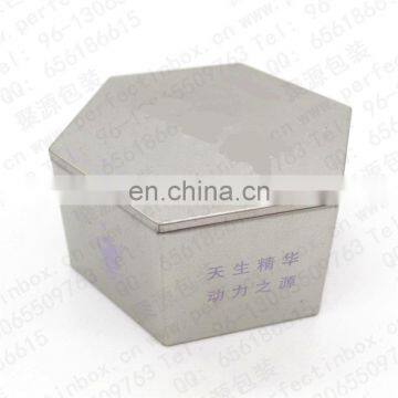 2015 new style cute small metal hexagon tin box