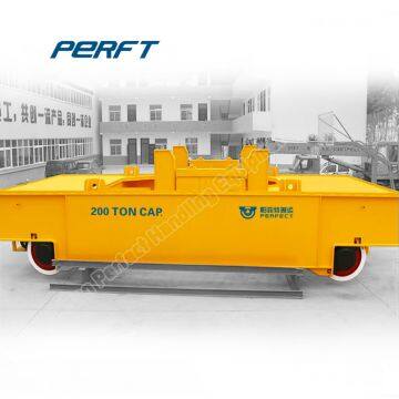 carbon steerable heavy load ladle transfer car with lifting table for industrial material handling