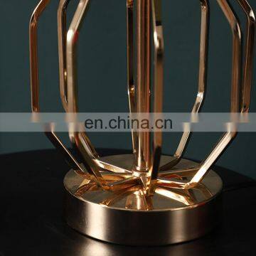 New Arrival Exquisite Metal Base Design Black Cotton Lampshade Modern Bedroom Table Lamp for Hotel photo-6