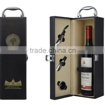 Custom Single Bottle Leather Wine Box,Leather Gift Boxes