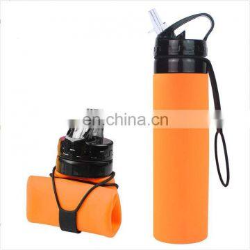Botellas De Agua Plegables De Silicona Flexible Collapsible Folding Silicone Water Bottle photo-2