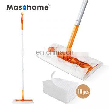 Masthome 10 Pcs Non-woven Disposable useful long handle floor  mop for household