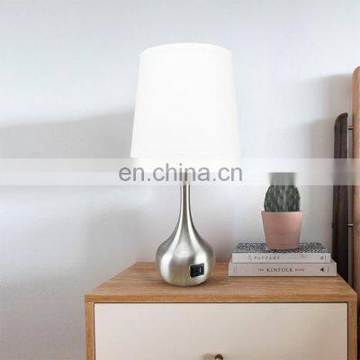 Modern touch control dimming vase table lamp with USB rechargeable small night table lamp bedroom bedside table lamp