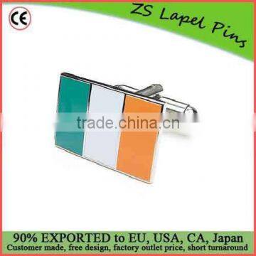 Free digital proof design custom Irish Ireland Flag Cufflinks