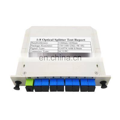 LGX Box Module PLC Repartiteur 1*8 PLC Fiber Optical Splitter Single Mode UPC APC Fiber Optic plc Splitter