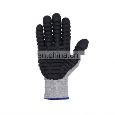 HANDLANDY Excellent Grip Vibration-Resistant Cut Resistant Safety Working TPE Dippedwork Protection Gloves photo-3