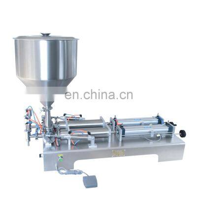 G2WG Semi automatic Double Heads  Paste Piston Filler Water Bottle Pneumatic Filling Machine for liquid/sachet/oil/cream lotion