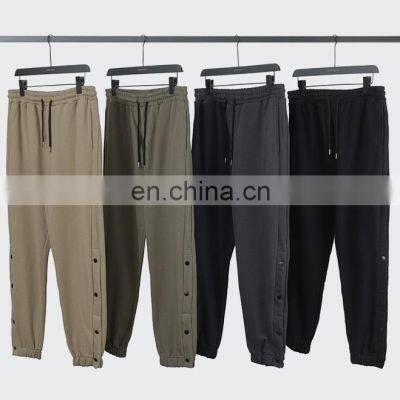 2021 Hot Sales Autumn Custom 100% Cotton Pants Back Pocket Legging Buttons  Men's Jogger