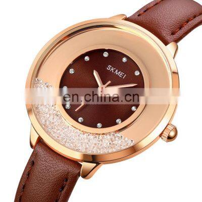 Watch Custom Brand Wholesale Skmei 1782  Fashion Women Wrist Watch Genuine Leather Japan Movt Ladies Watch