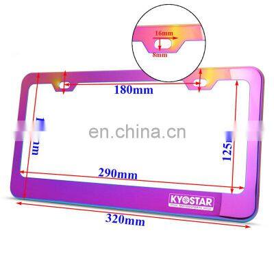 Kyostar JDM Neo Car Plate Number, Stainless Steel License Plate Frame