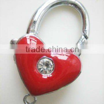 Rhinestone heart lobster keychain charm