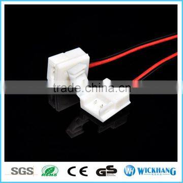 15cm extend cable 10mm 2pin two waterproof ip65 clip PCB FPC solderless connector for SMD 5050 LED strip light