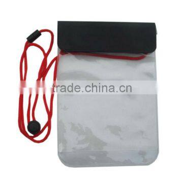 Plastic cell phone waterproof bag wallet bag with zipper rope swimming bag promotional gift