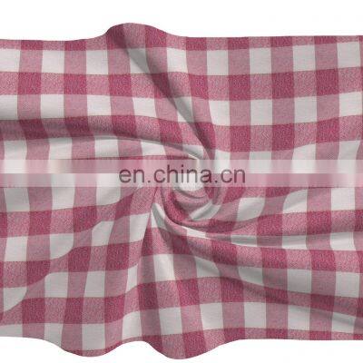 Fancy Yarn 64%Cotton 36%Poly Twill Yarn Dyed Gingham Check Flannel Fabric