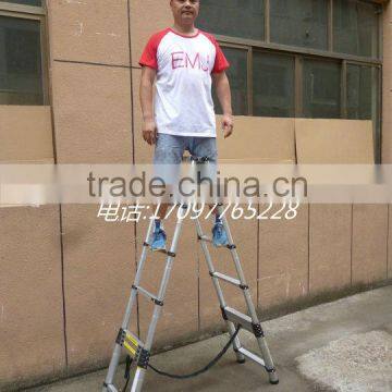 Aluminum Double Sides Telescopic Ladder ,extension ladder( 2.6m+2.6m )