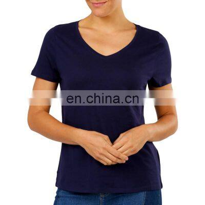 Wholesale Custom Women's 100% Cotton combed lint free fabric soft casual wear jersey T-shirts